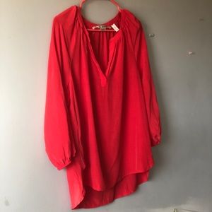 😊Max Studio 100% Silk Coral Blouse